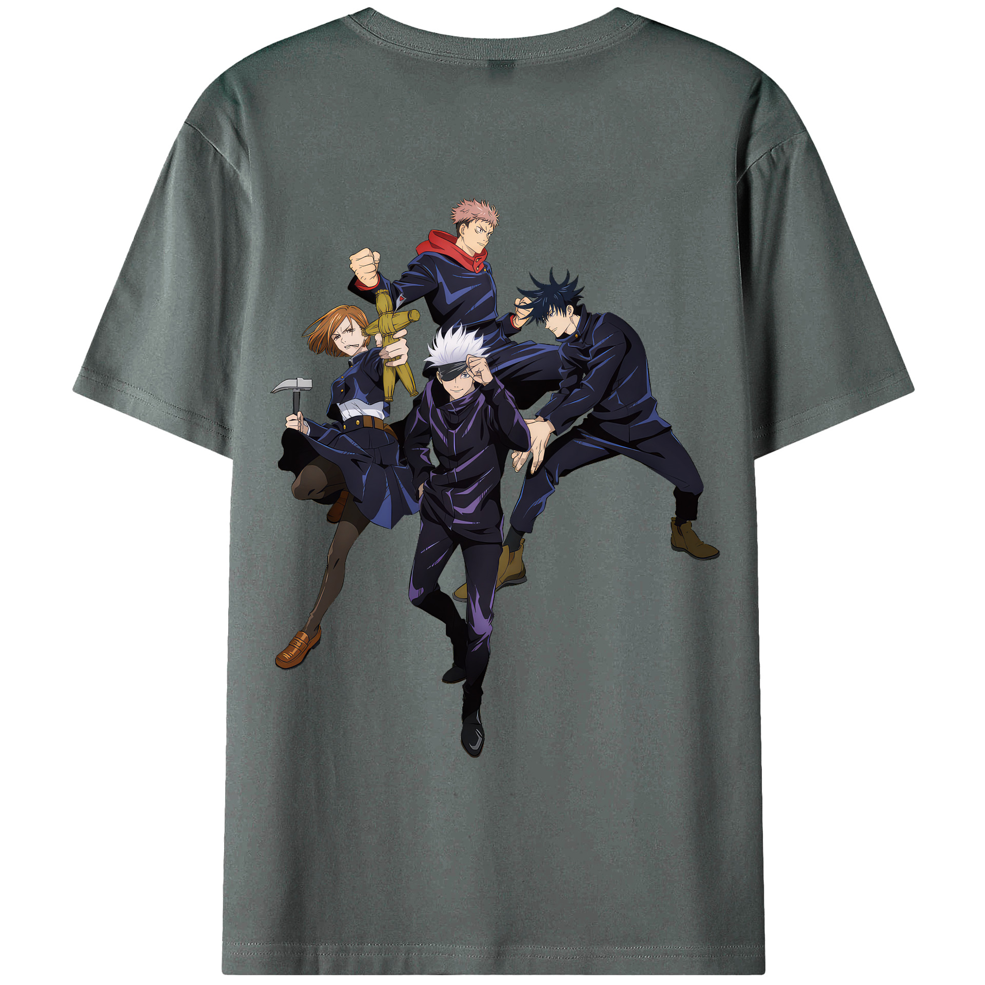 （画像用） 呪術廻戦 Jujutsu Kaisen 綿100％ メンズ半袖Tシャツ（バックプリント） 通気性